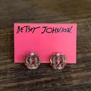 Betsey Johnson Princess Crown Earrings